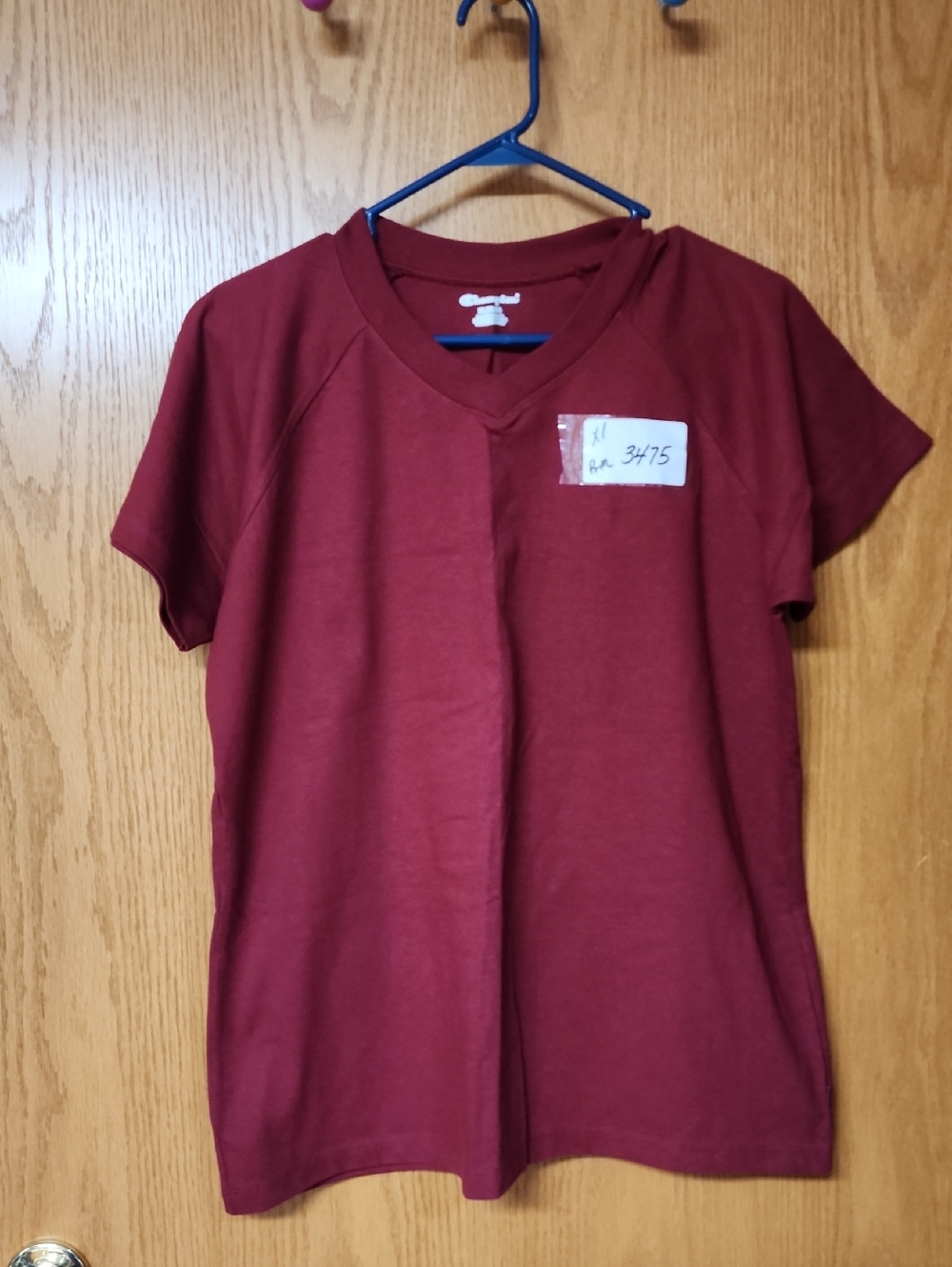 Champion Men's Burgundy Crewneck Tee XL number 3475